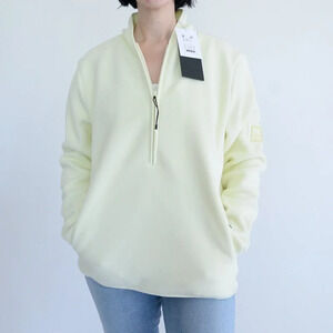 Rains Pastel Yellow 1/4 Zip Please Pull Over Water Repellent Sweater S  NTW